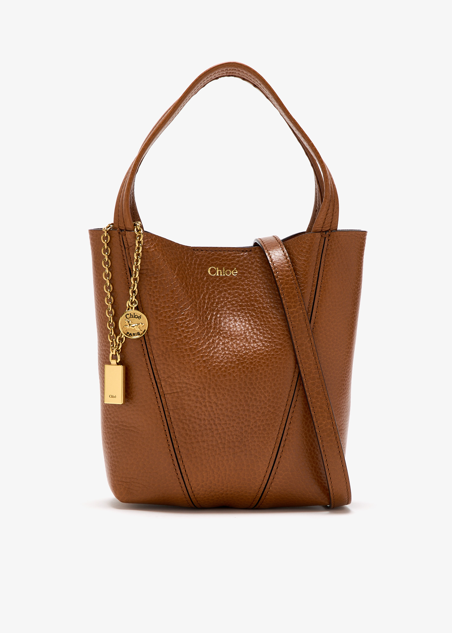 

Spin small tote bag, Brown