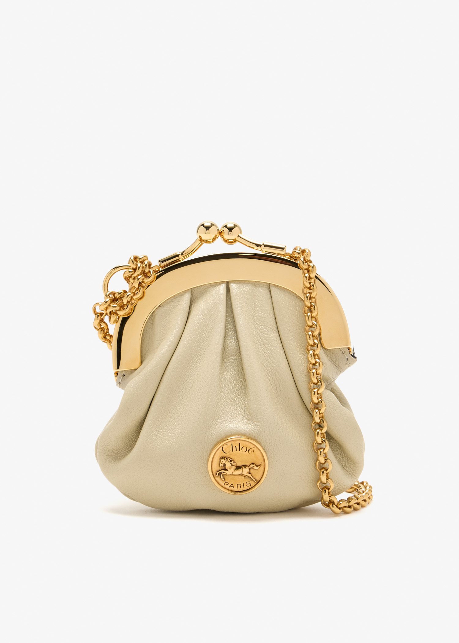 

Micro Horse Medal coin purse, Beige