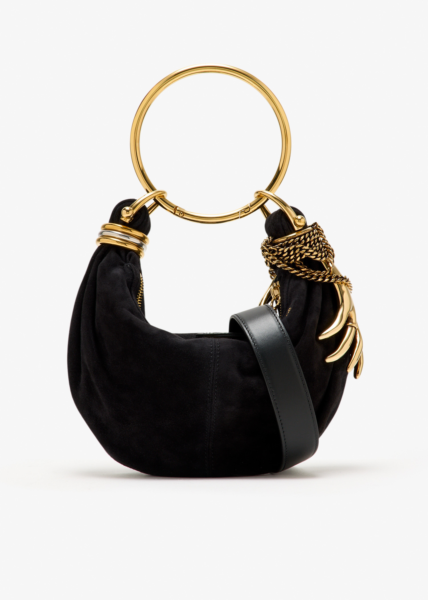 

Mini Bracelet hobo bag, Black