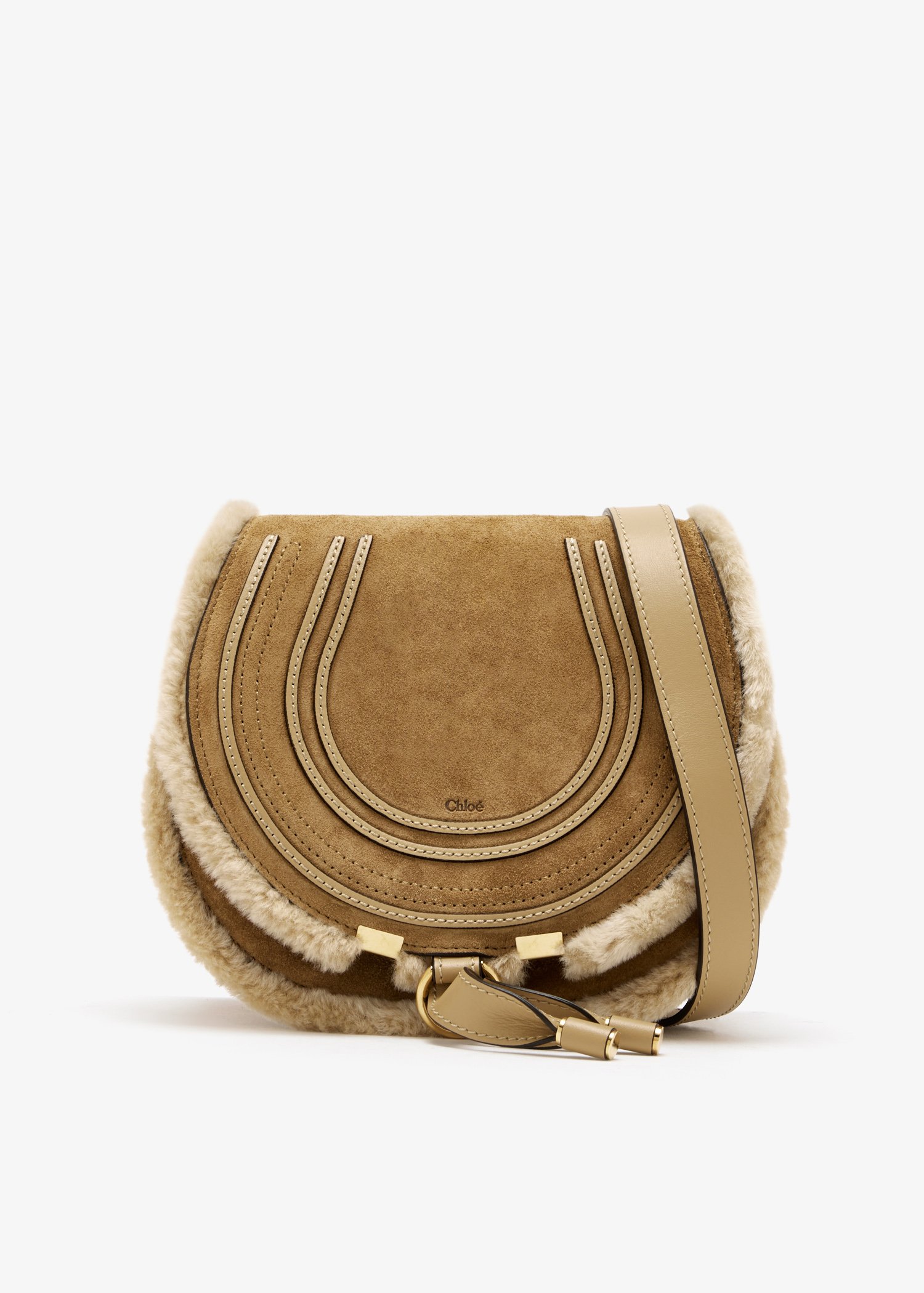 

Marcie small saddle bag, Beige