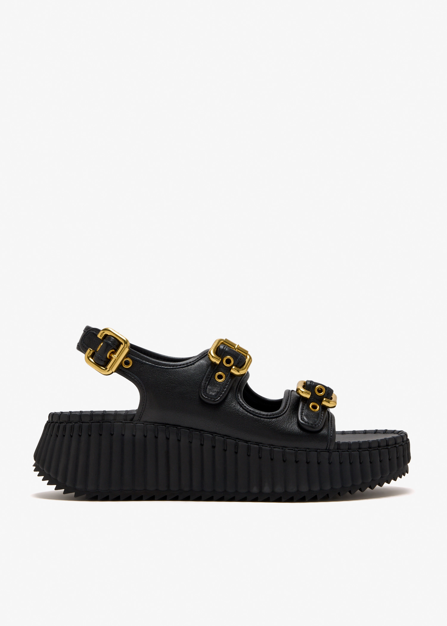 

Nama wedge sandals, Black