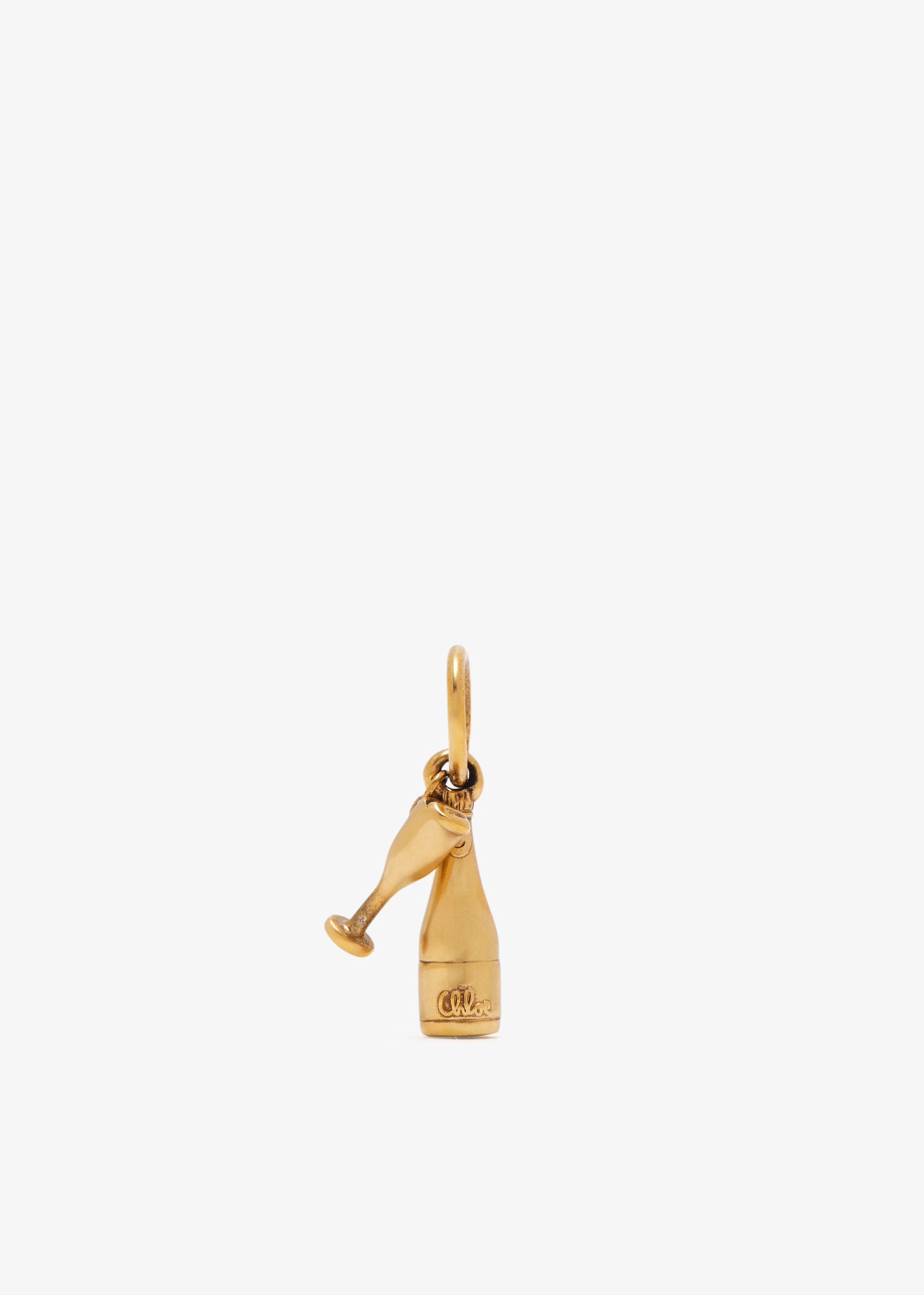 

Bottle & Glass bag charm, Gold