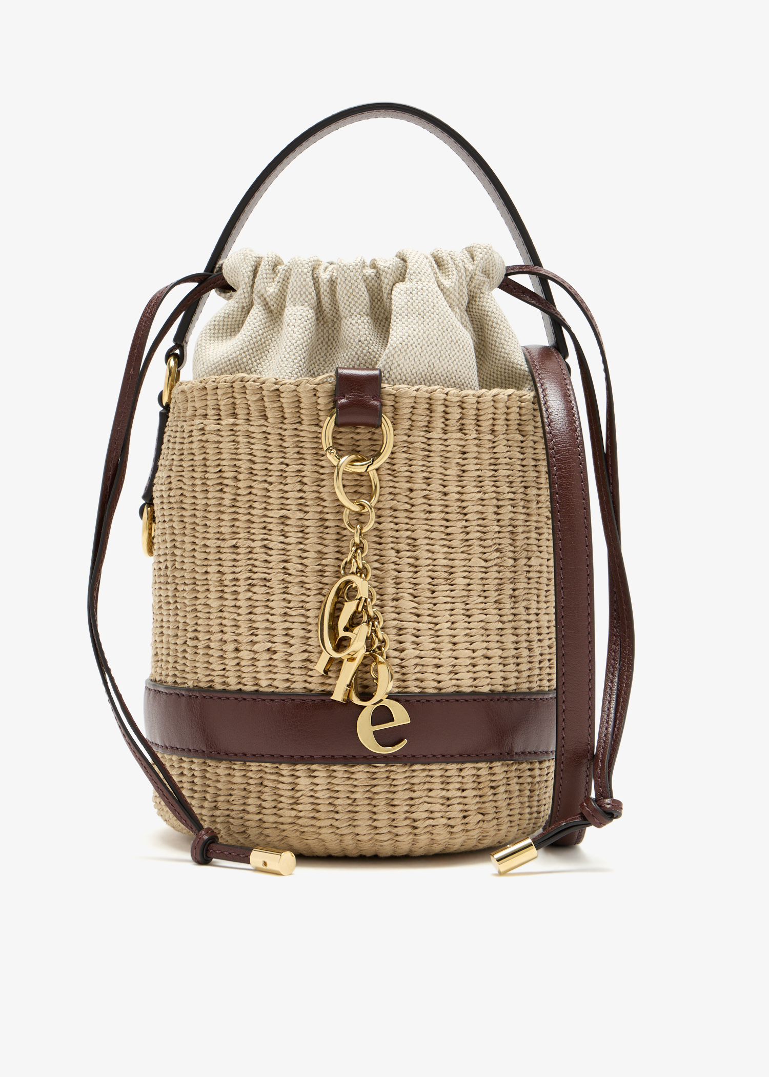 

Charms basket bag, Beige
