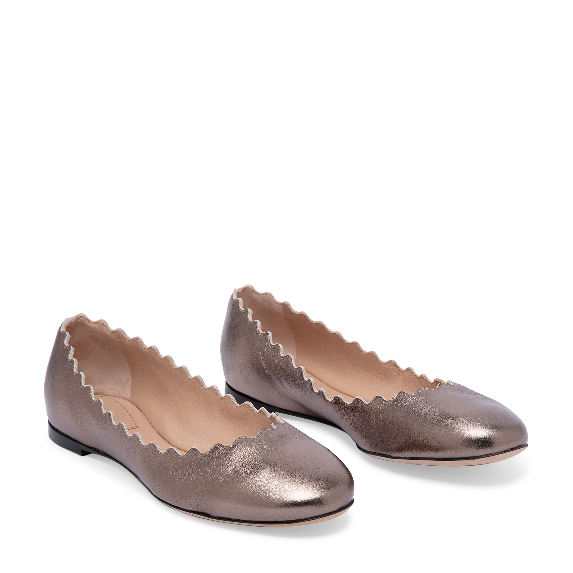 

Lauren leather ballet flats, Metallic