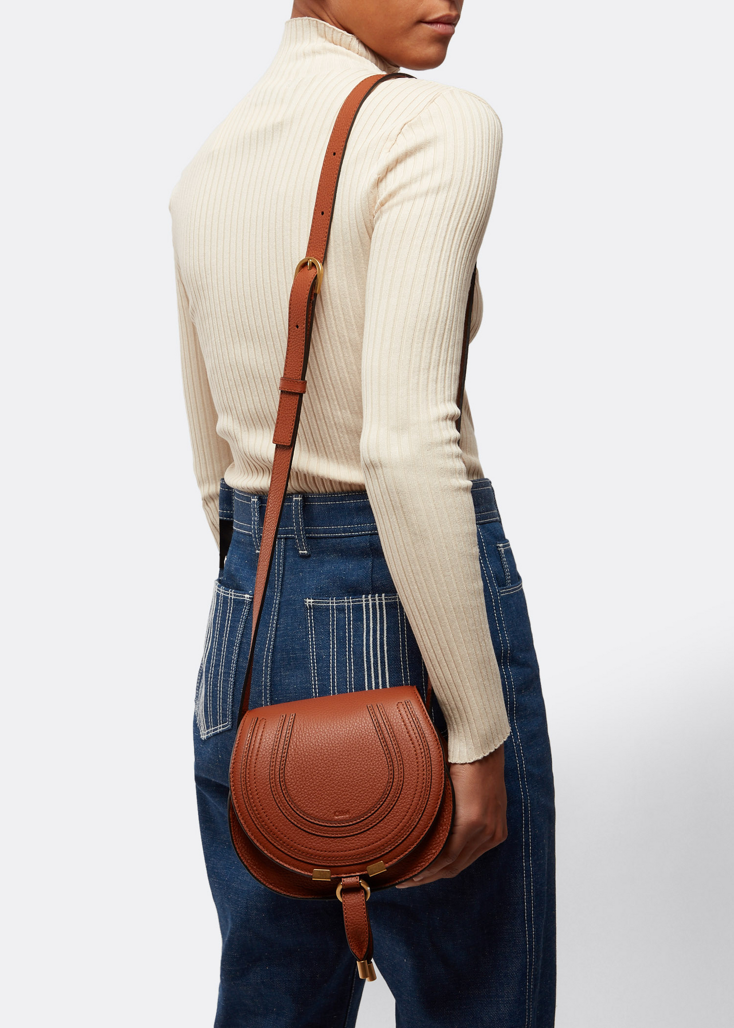 

Mini Marcie saddle bag, Brown
