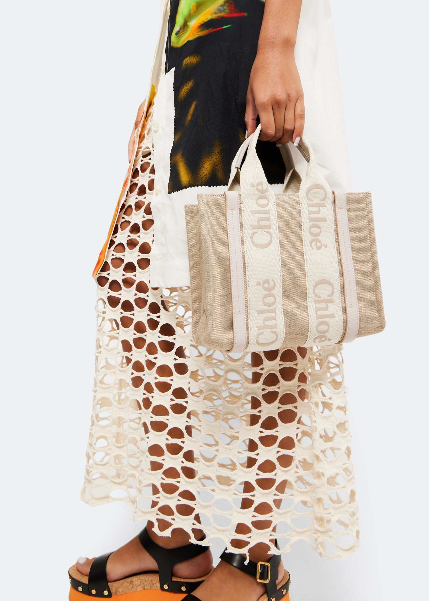 

Woody small tote bag, Beige