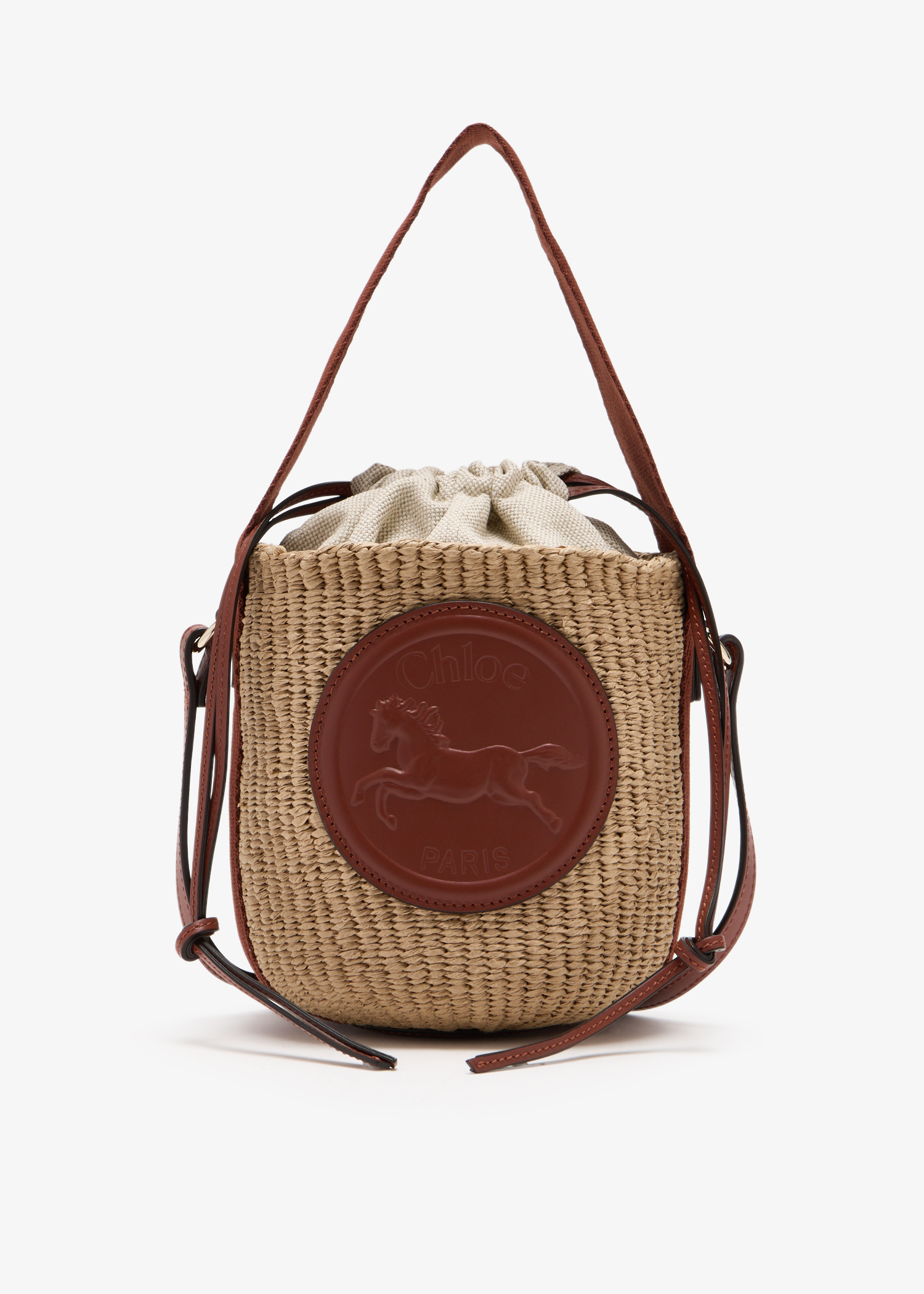 

Small Horse Medal Basket bag, Beige