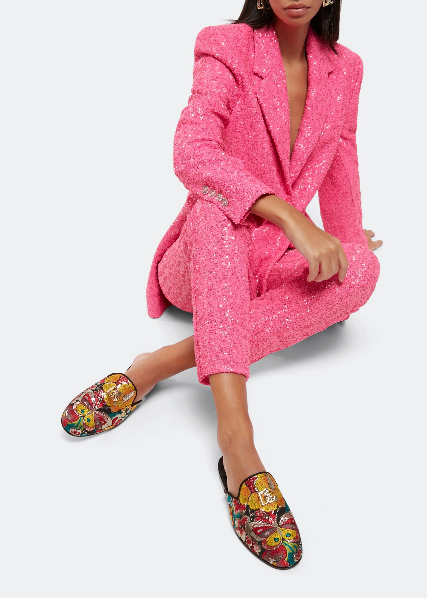 

Butterfly-print logo mules, Multi-coloured