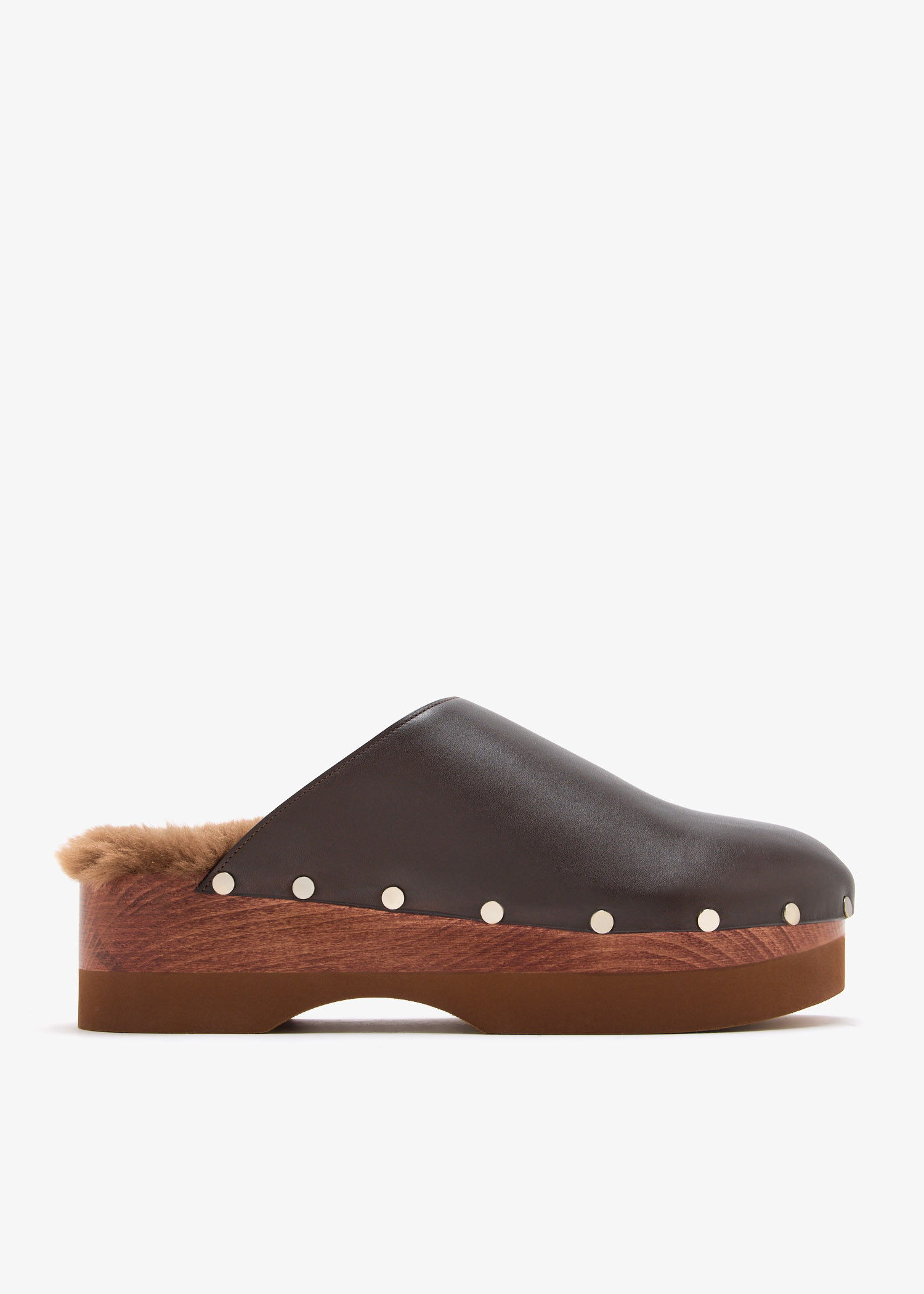 

Leather clogs, Brown