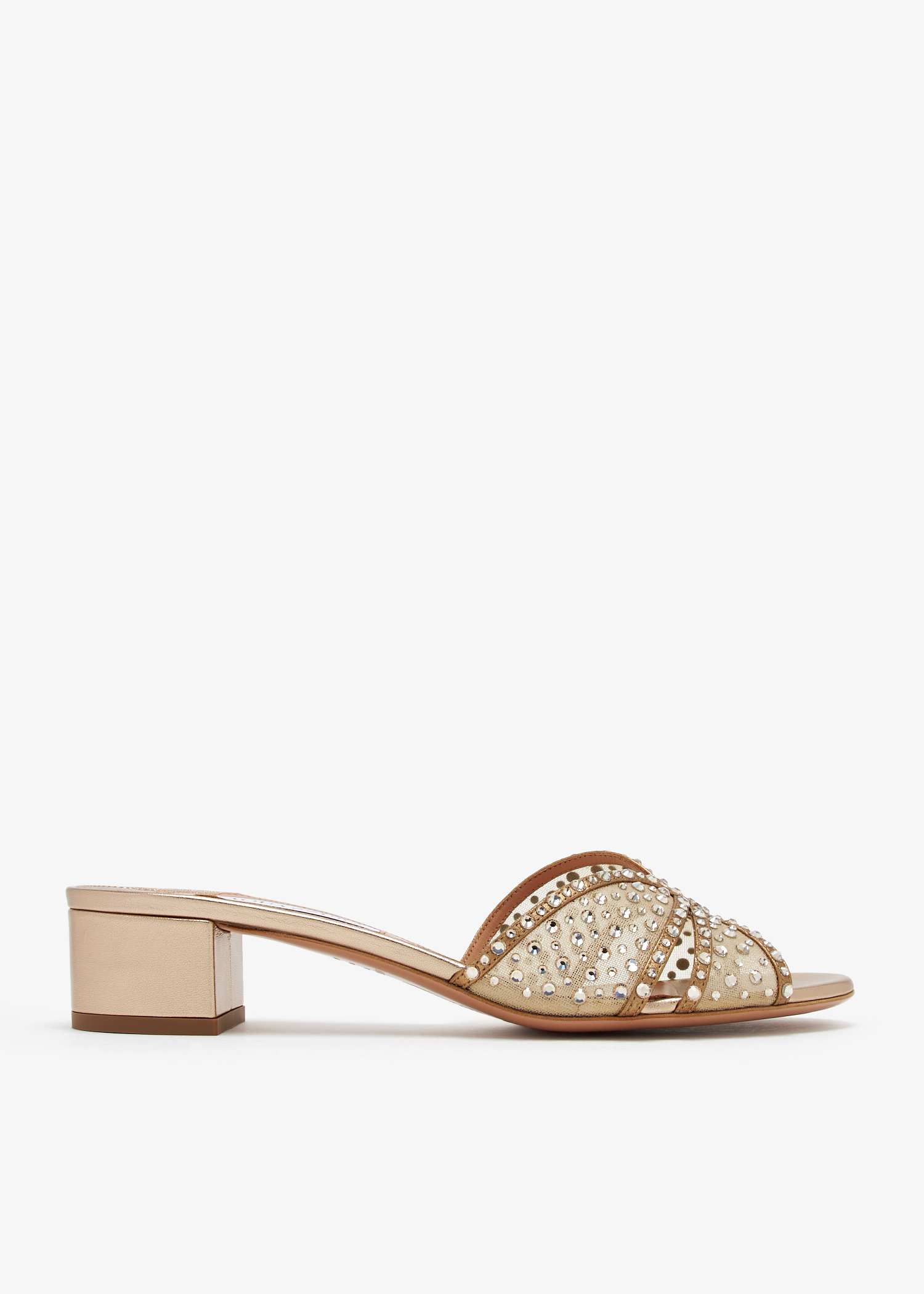 

Crystal Lover mules, Gold