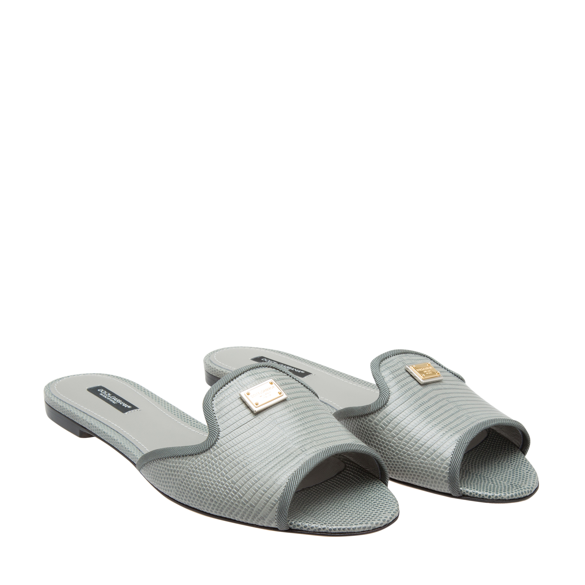 

Leather mules, Grey