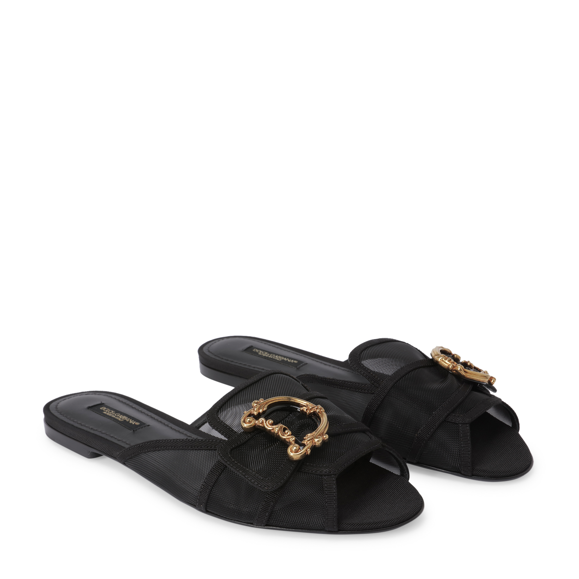 

Logo mesh mules, Black