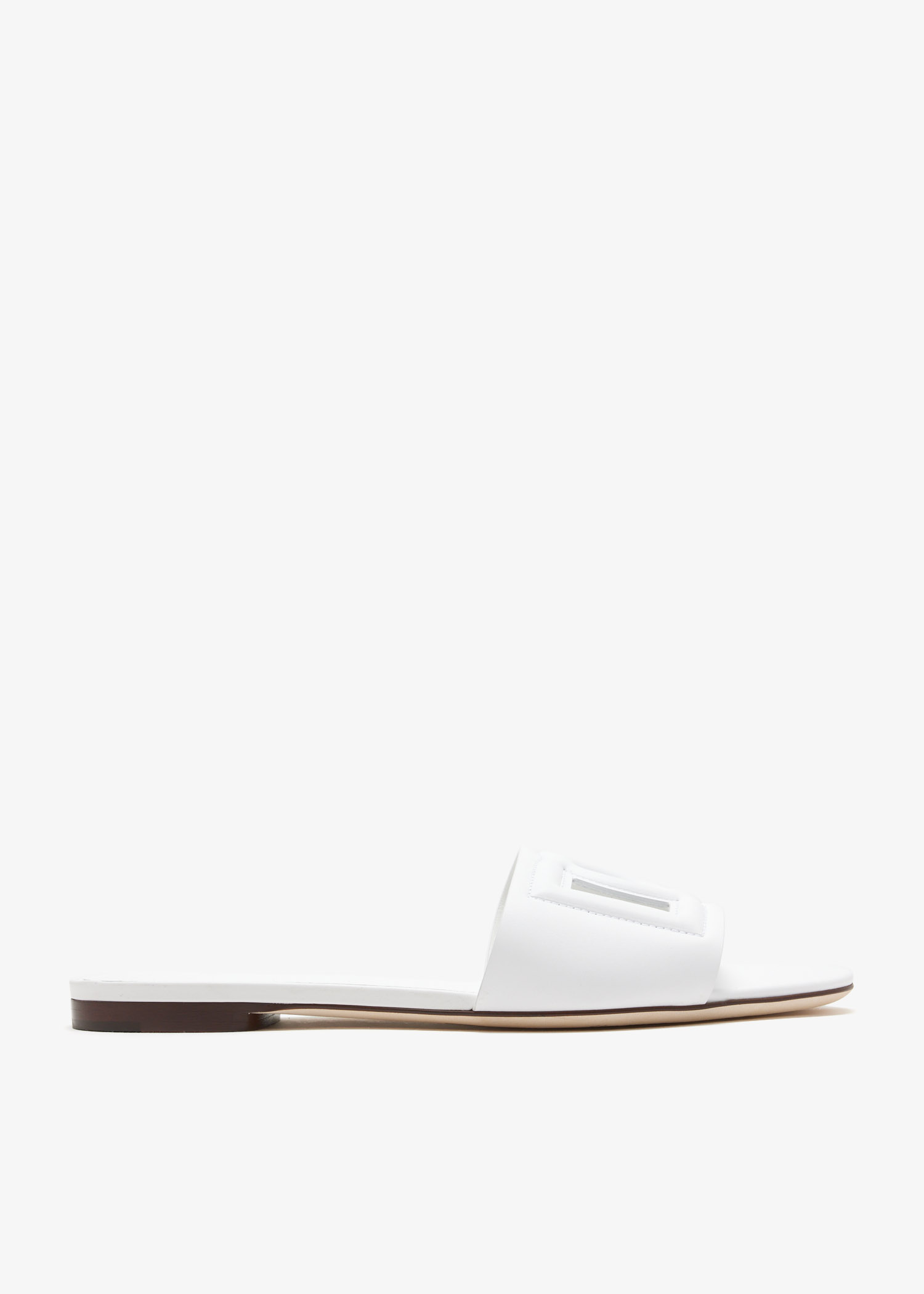 

DG logo flat sandals, White
