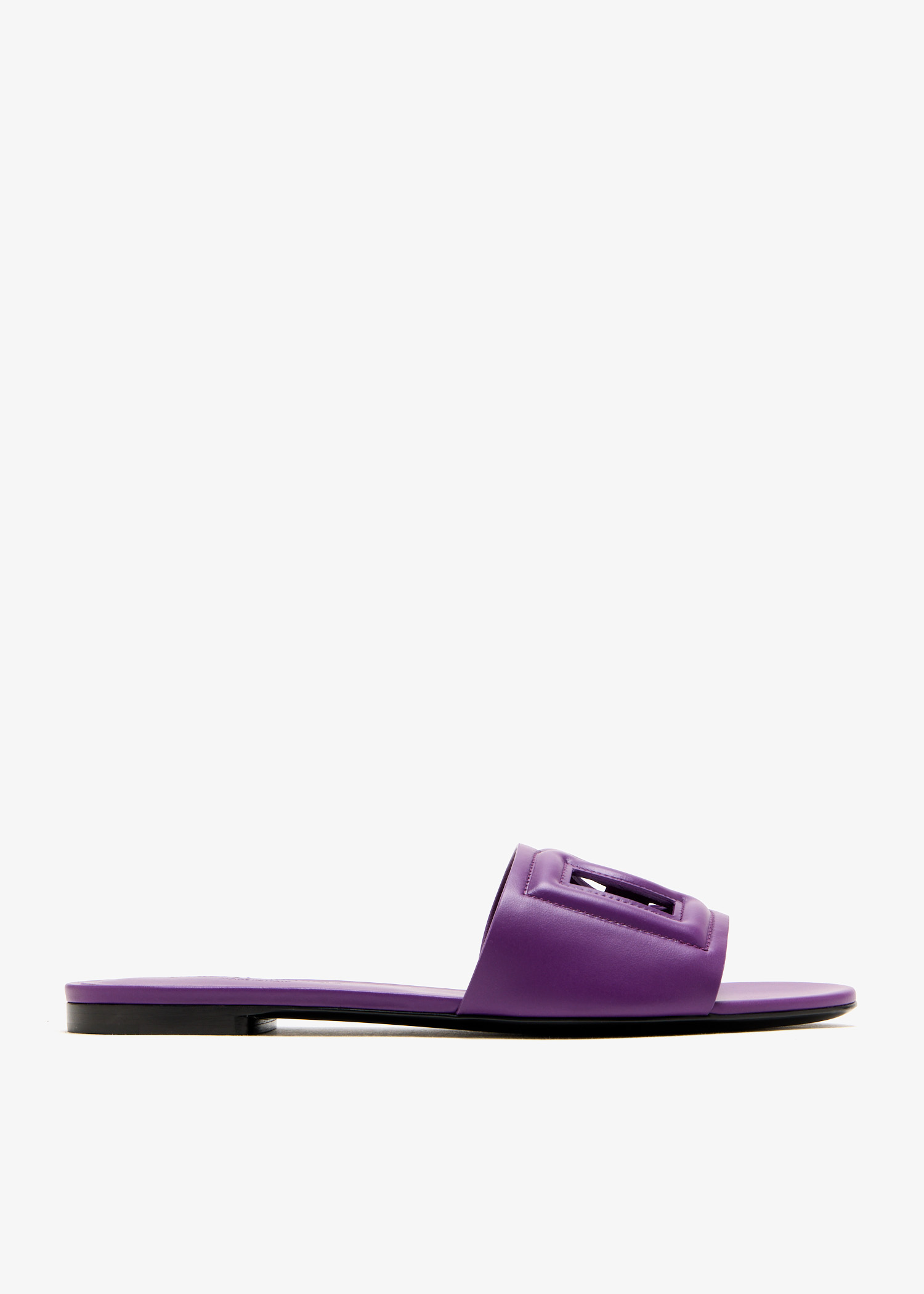 

Calfskin slide sandals, Purple