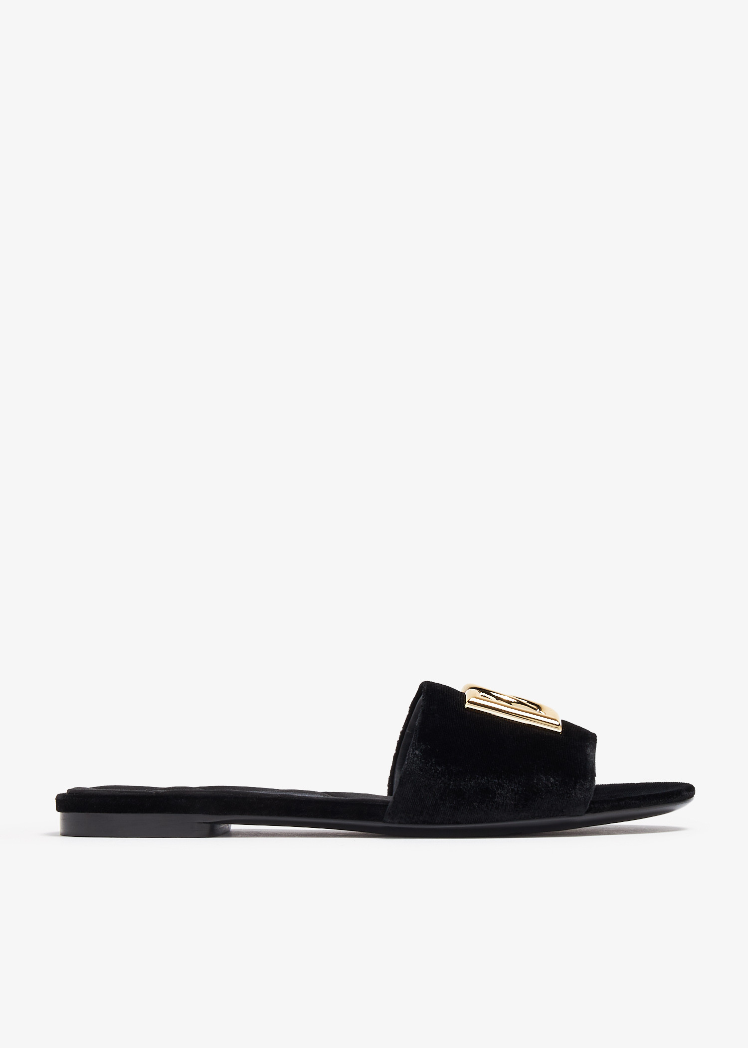 

Velvet sandals, Black