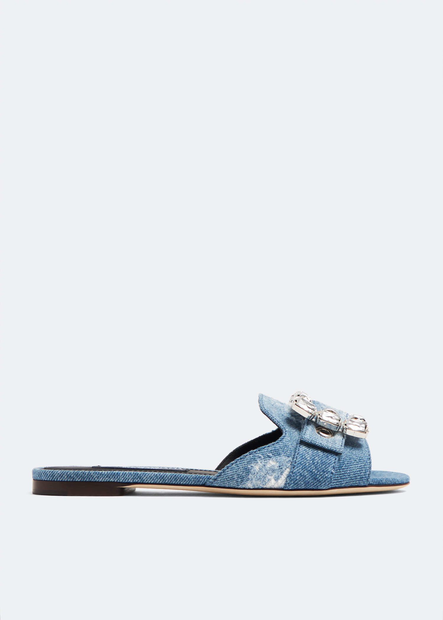 

Patchwork denim sandals, Blue