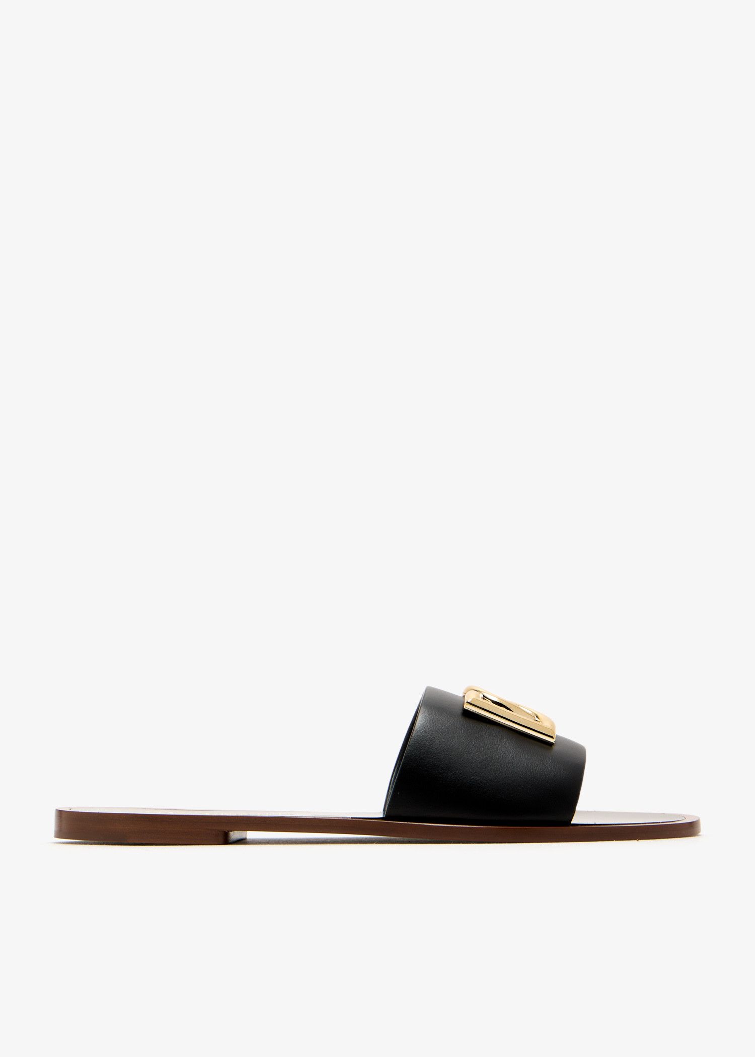 

DG logo flat sandals, Black