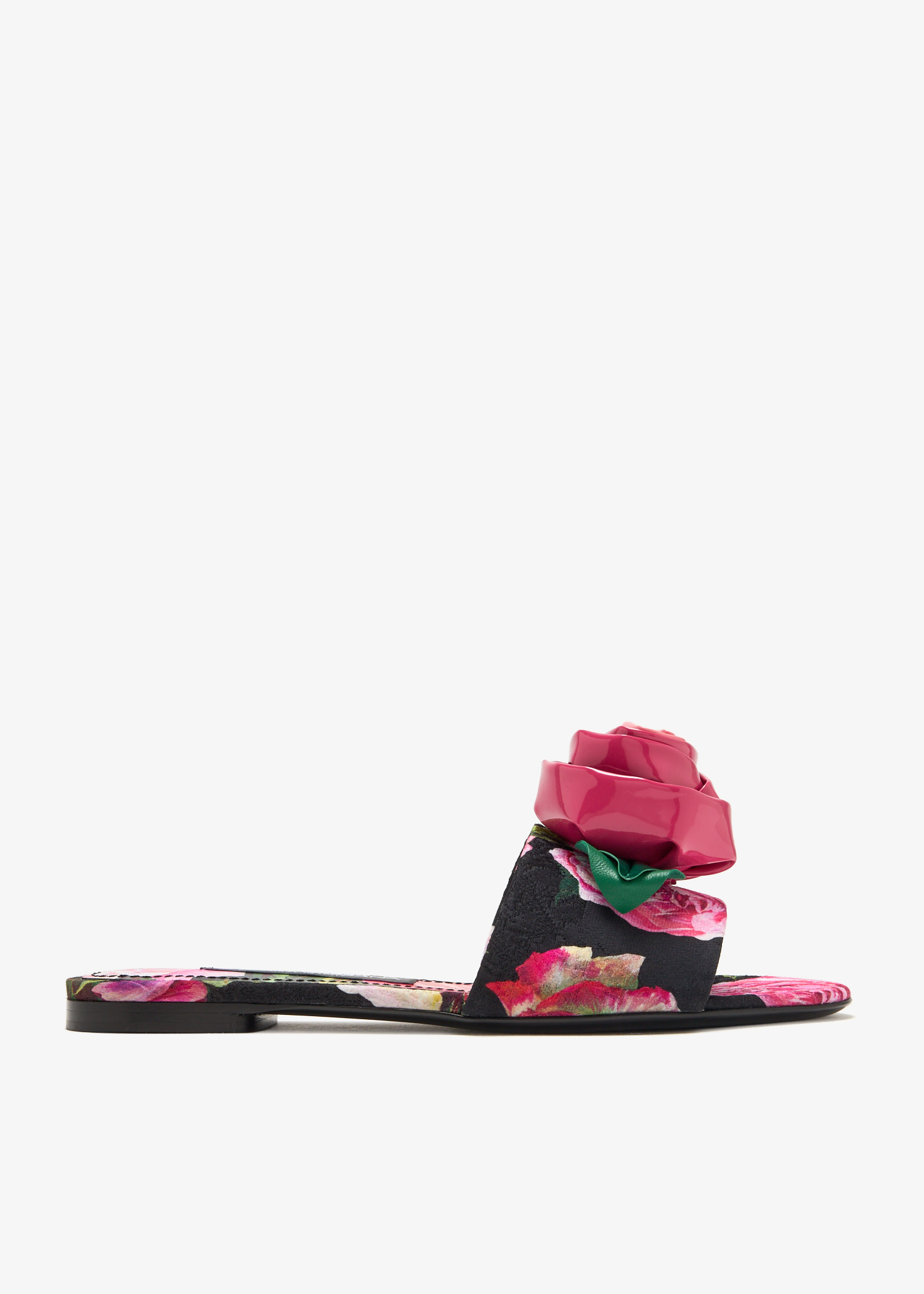 

Brocade slide sandals, Printed