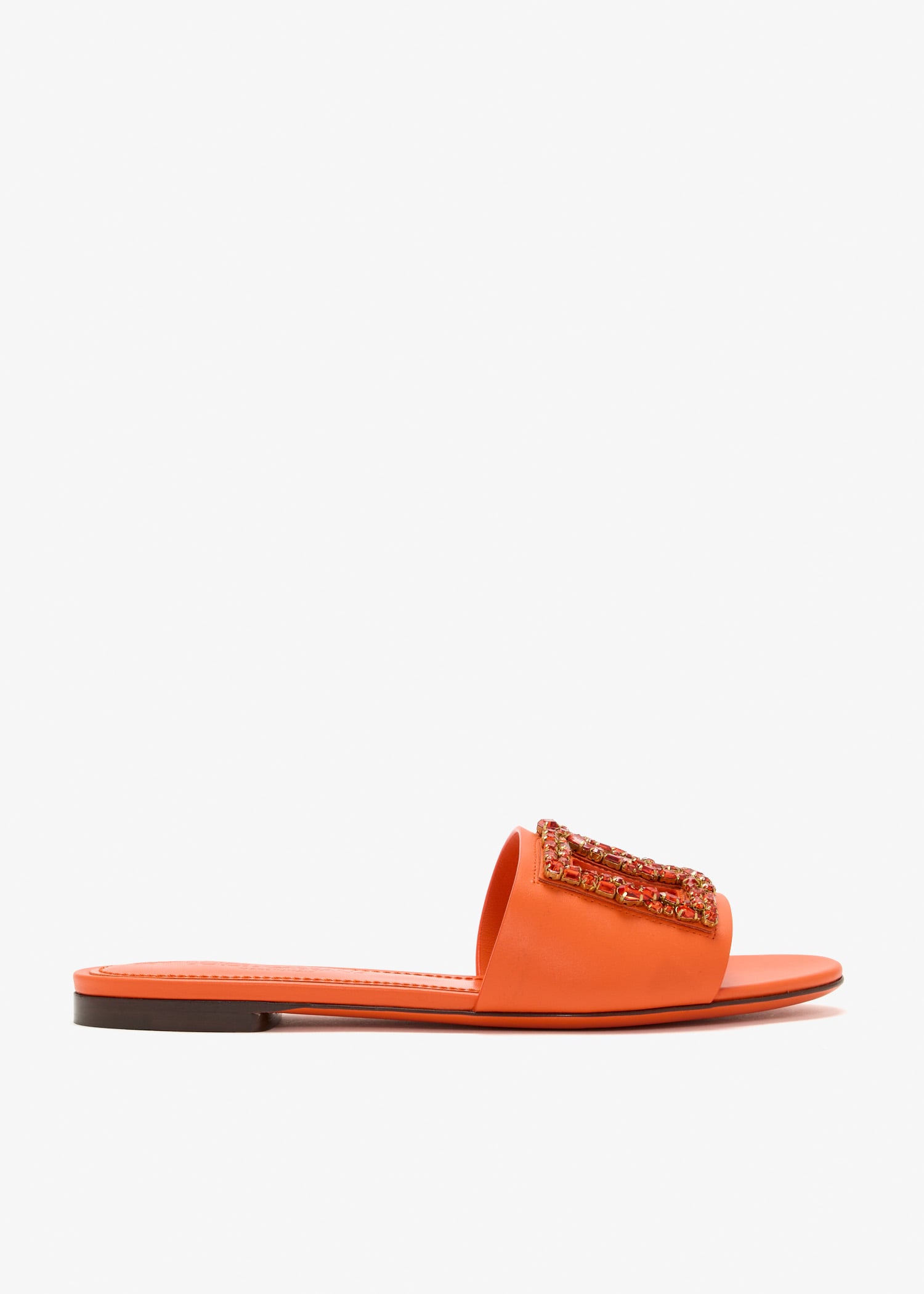 

DG crystal-embellished slide sandals, Orange