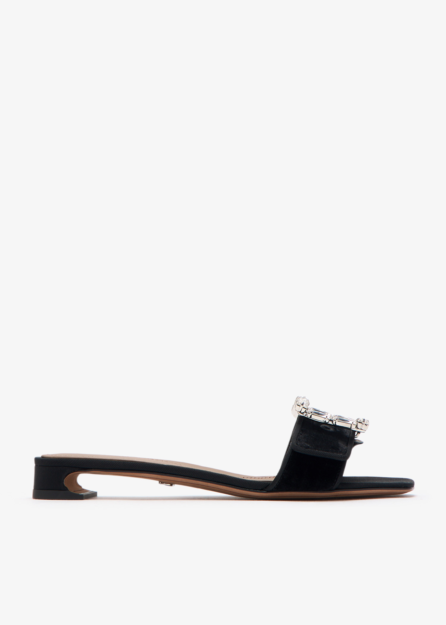 

Bejeweled buckle sandals, Black
