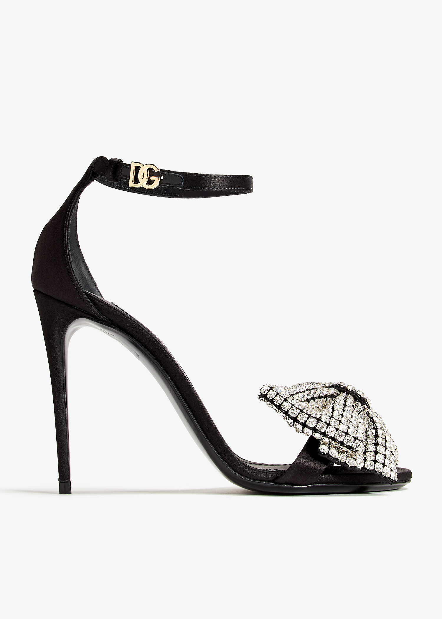 

Crystal bow sandals, Black