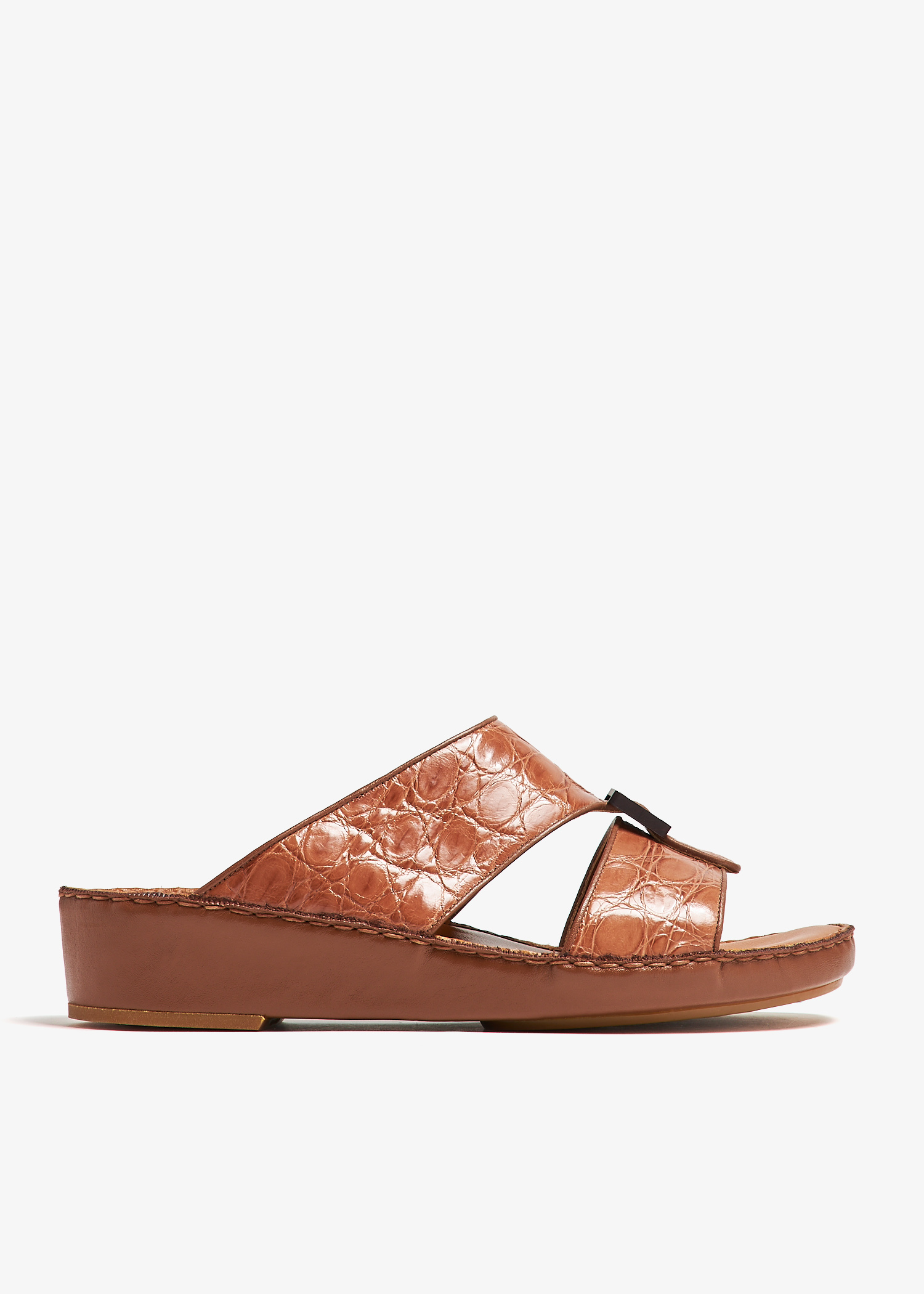 

Quadratura Acajou crocodile sandals, Brown