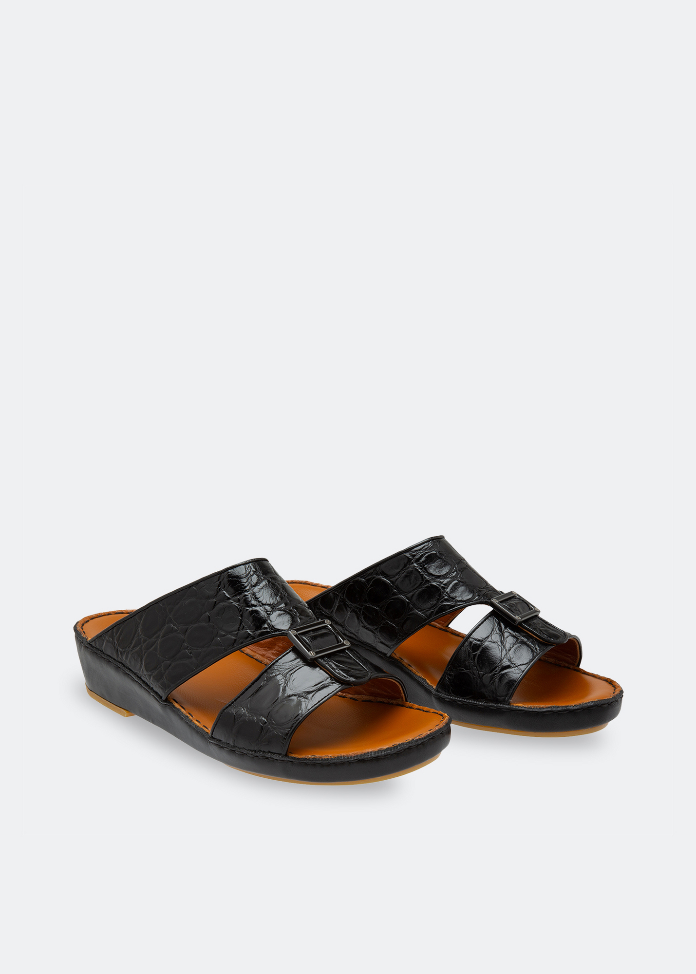 

Croc leather sandals, Black