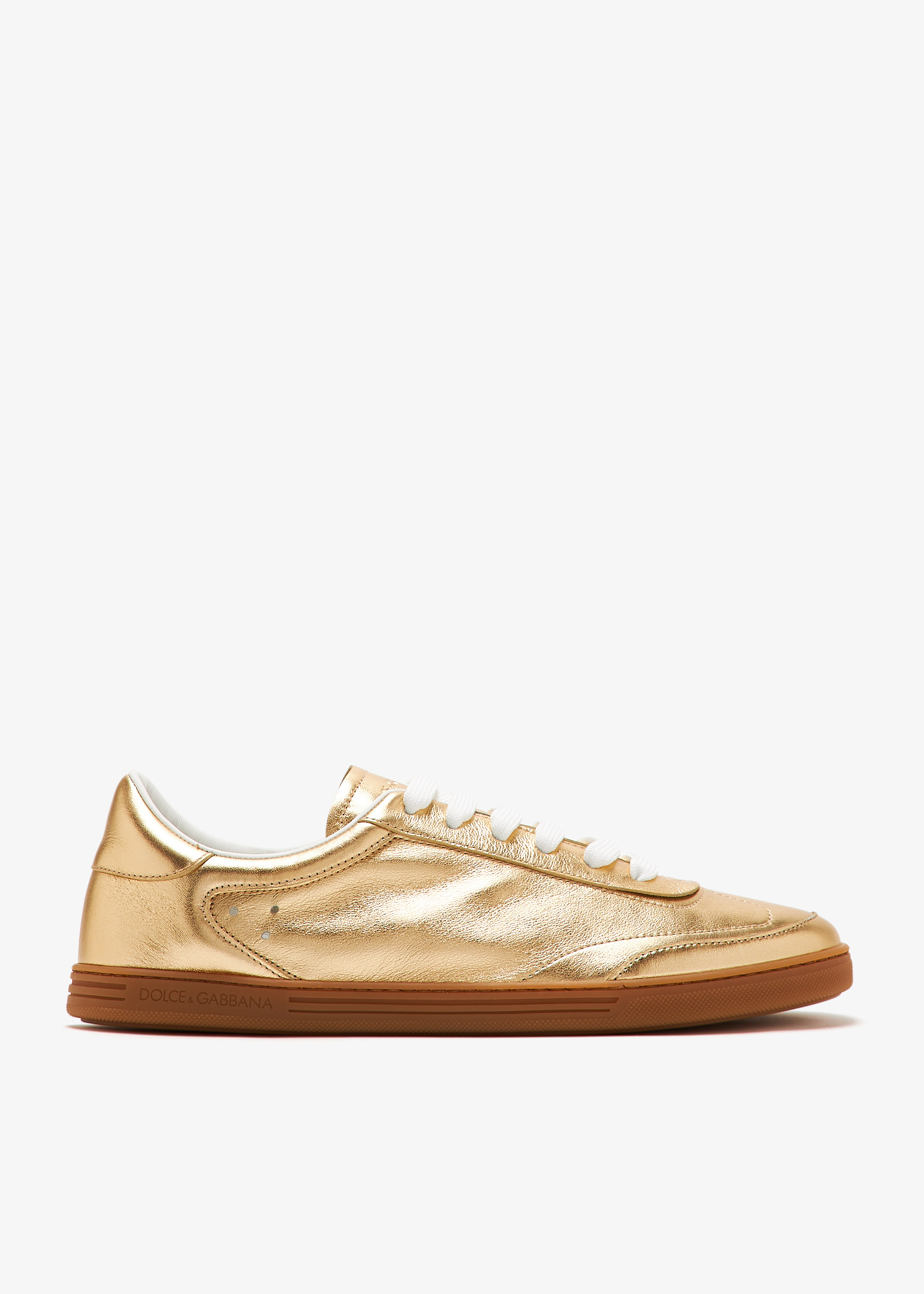 

Saint Tropez foiled leather sneakers, Gold