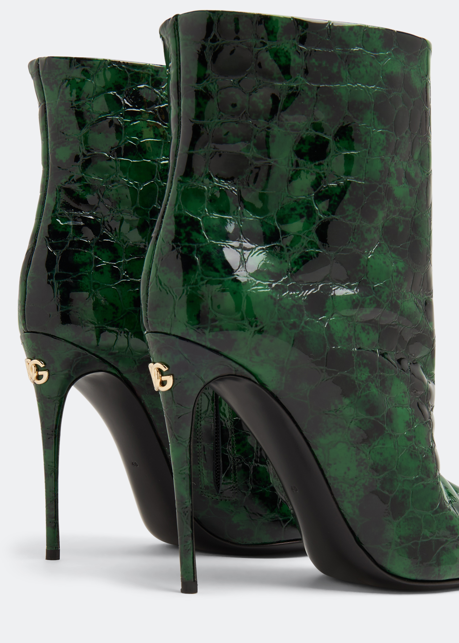 

Reptile-effect booties, Green