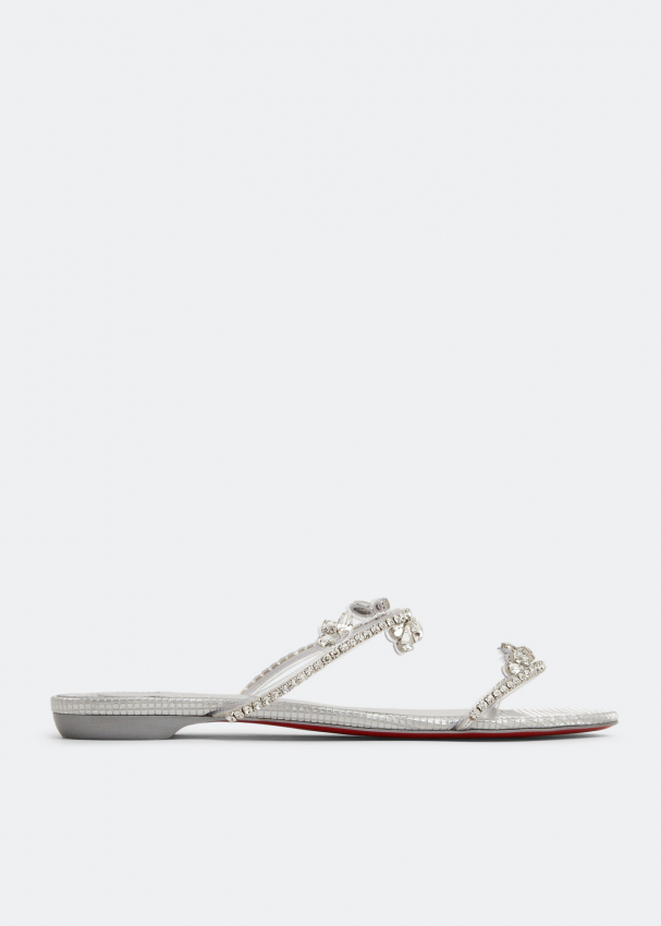 Christian Louboutin Just Queenie flat sandals for Women - Silver in KSA |  Level Shoes