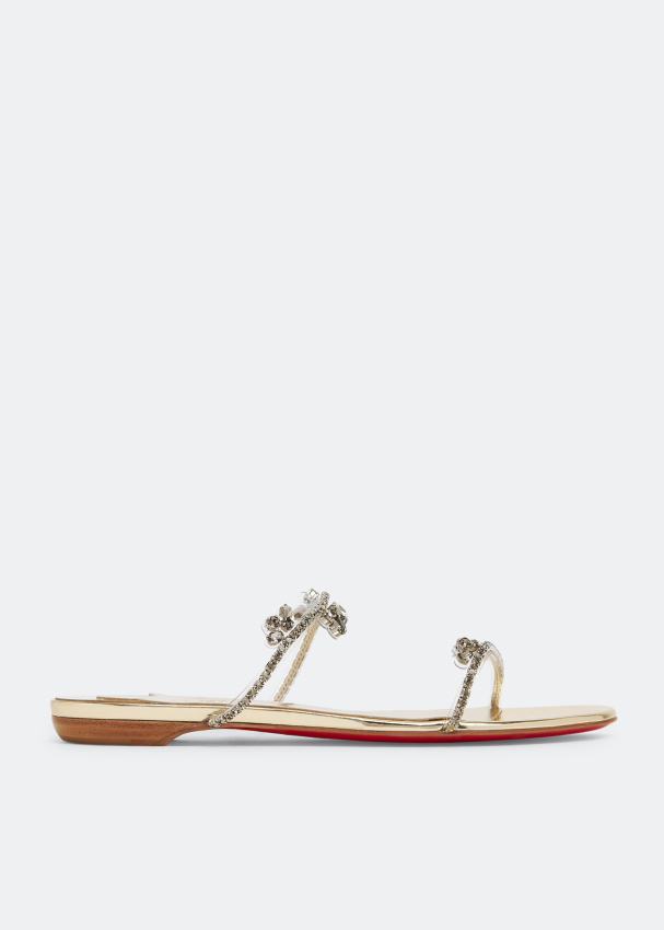 Christian Louboutin Just Queenie flat sandals for Women - Gold in KSA |  Level Shoes