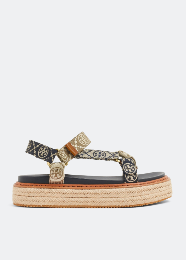 Tory Burch T Monogram rope sandals for Women - Blue in KSA | Level Shoes