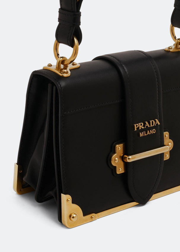 Prada Cahier leather shoulder bag for Women - Black in KSA | Level Shoes