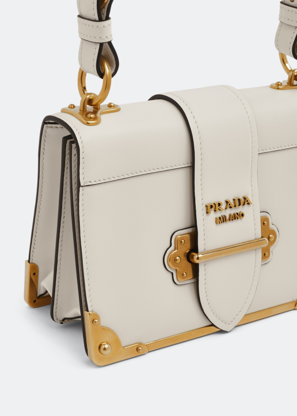 Prada Cahier leather shoulder bag for Women - White in KSA | Level Shoes