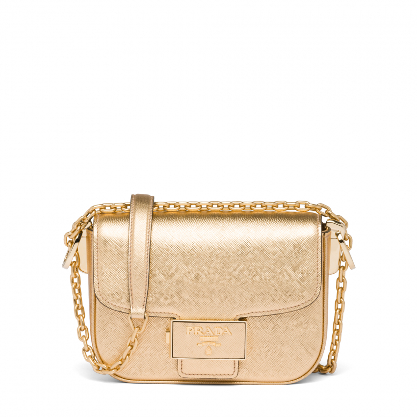 Prada Embleme shoulder bag for Women - Gold in KSA | Level Shoes