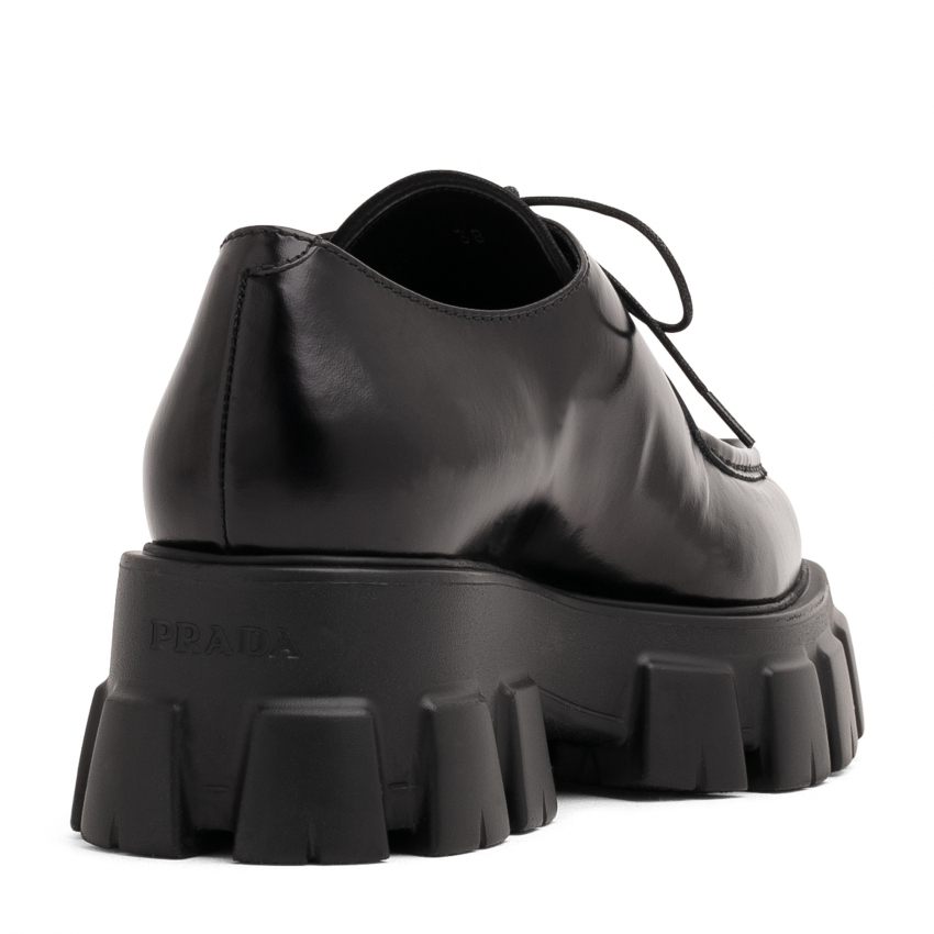 Prada Monolith lace-up shoes for Women - Black in KSA | Level Shoes