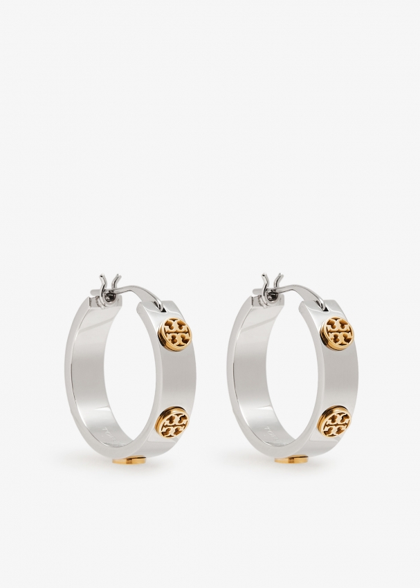 Tory Burch Miller stud huggie earrings for Women - Silver in KSA | Level  Shoes