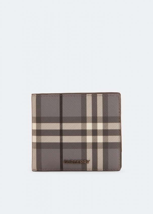 Burberry Grey Check Bifold wallet for Men - Grey in KSA | Level Shoes