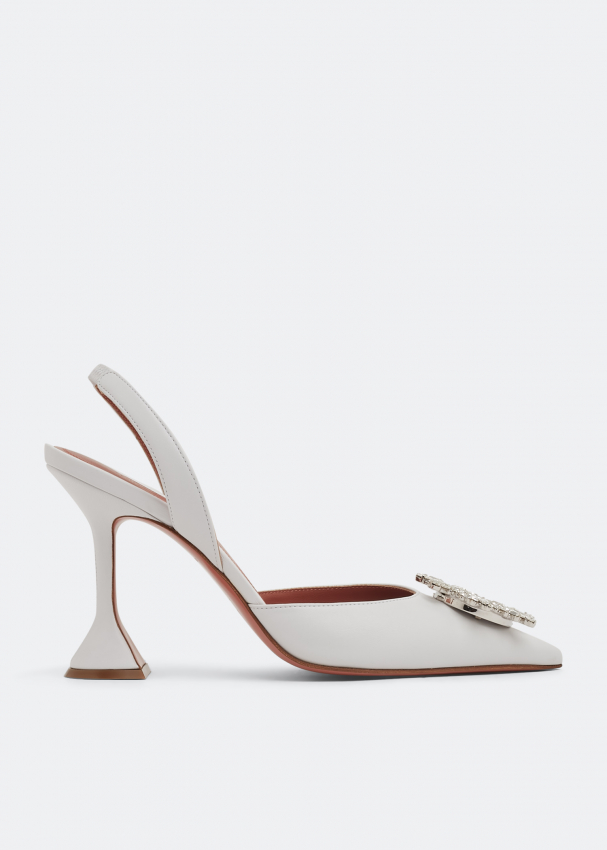 Amina Muaddi Begum sling pumps for Women - White in KSA | Level Shoes