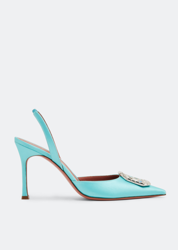 Amina Muaddi Camelia slingback pumps for Women - Blue in KSA | Level Shoes