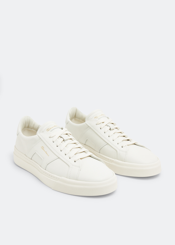 Santoni Double Buckle sneakers for Men - White in KSA | Level Shoes