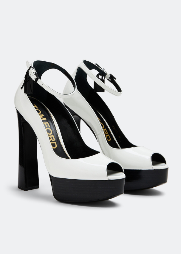 Tom Ford Padlock peep-toe platform pumps for Women - White in KSA | Level  Shoes