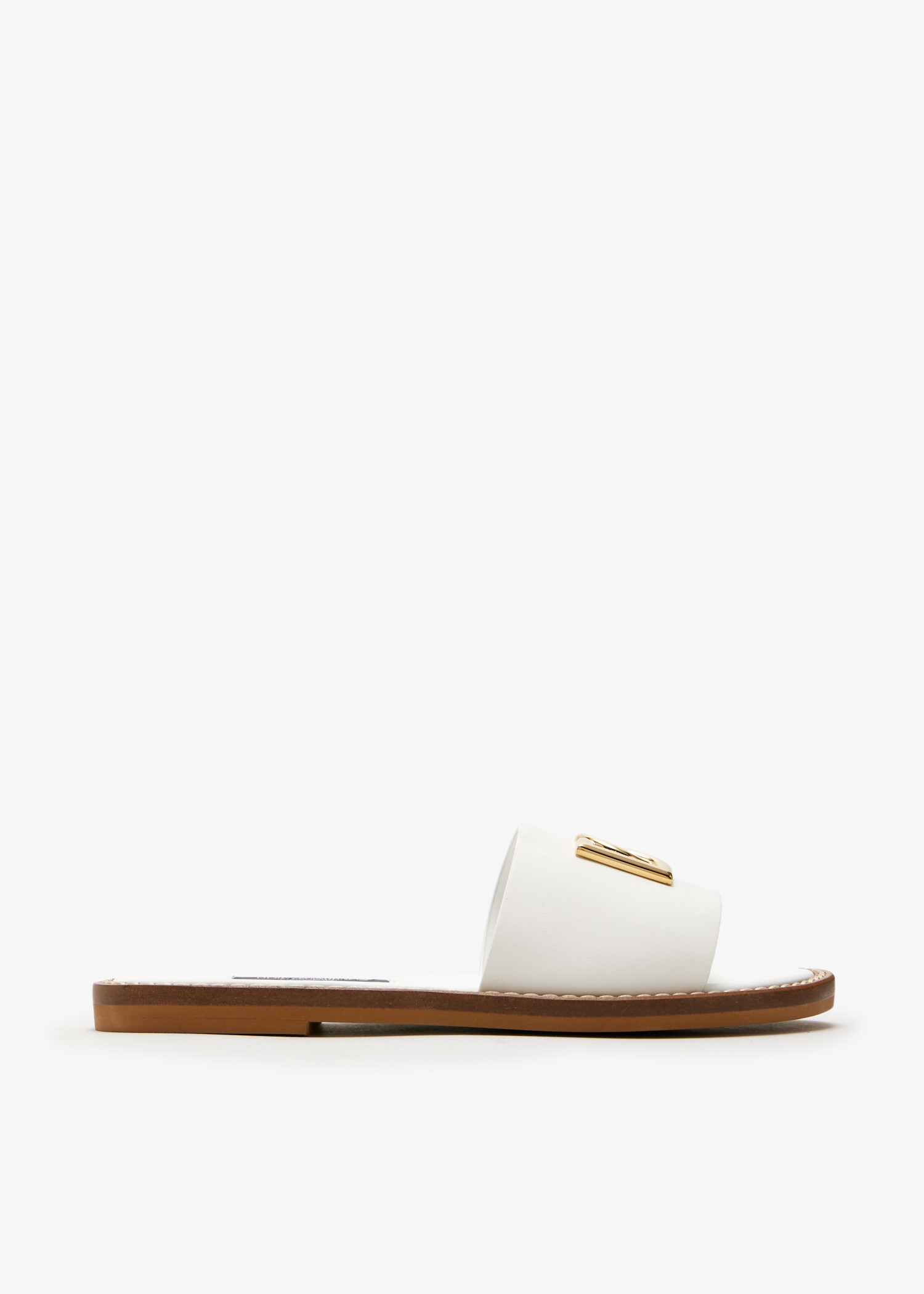 

DG logo slide sandals, White