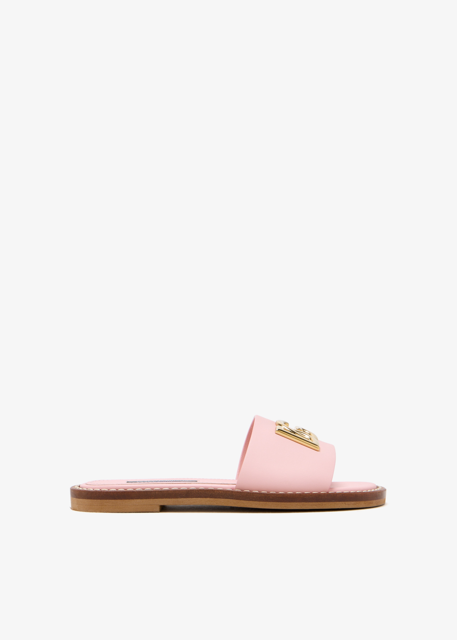 

Calfskin flat slippers, Pink