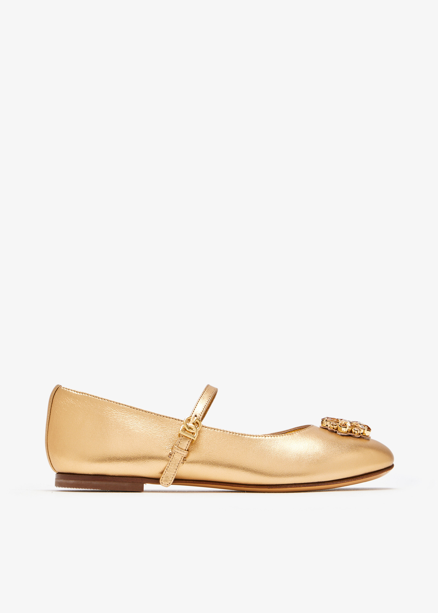 

Crystal-embellished ballerinas, Gold