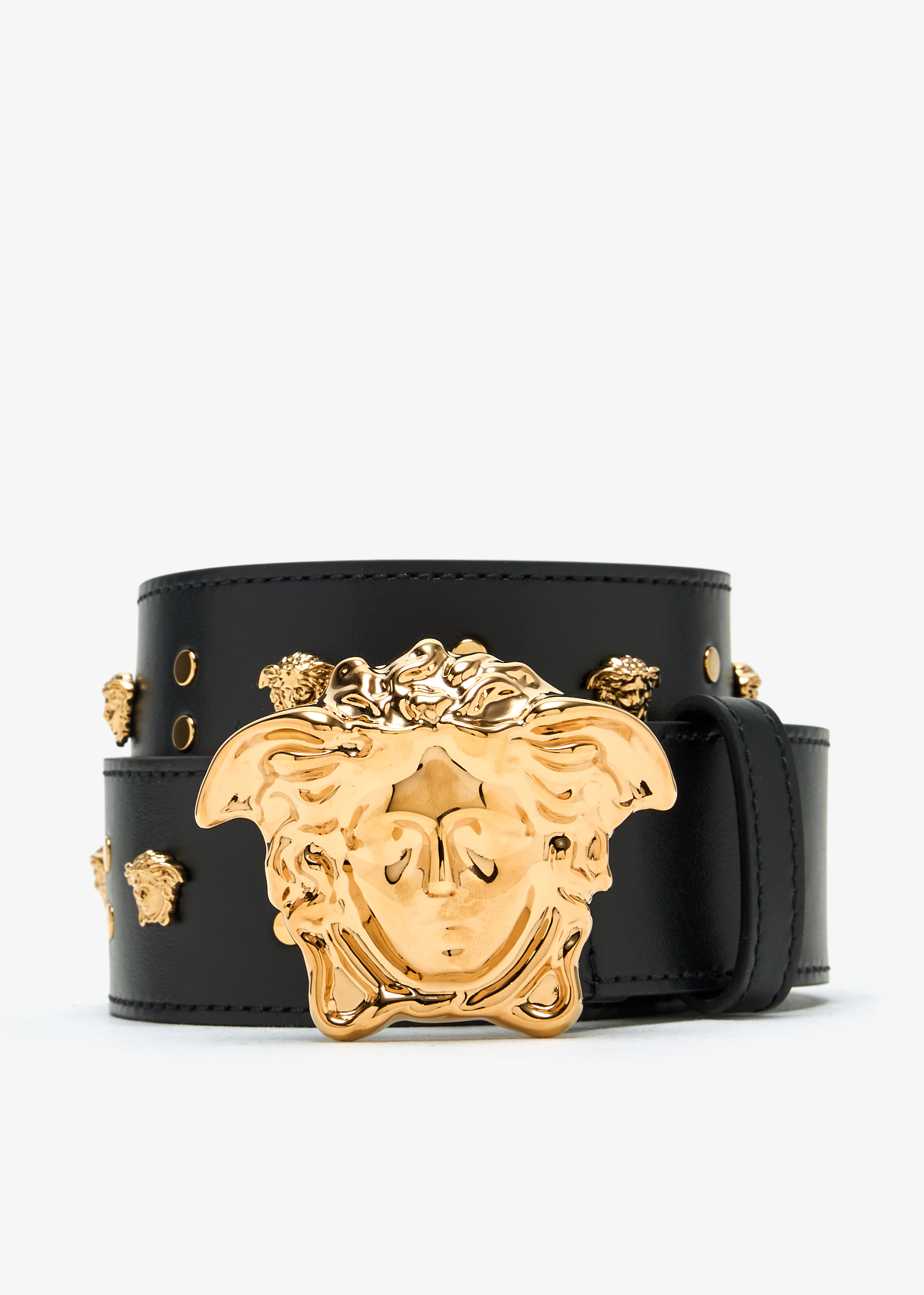 

Medusa studded leather belt, Black