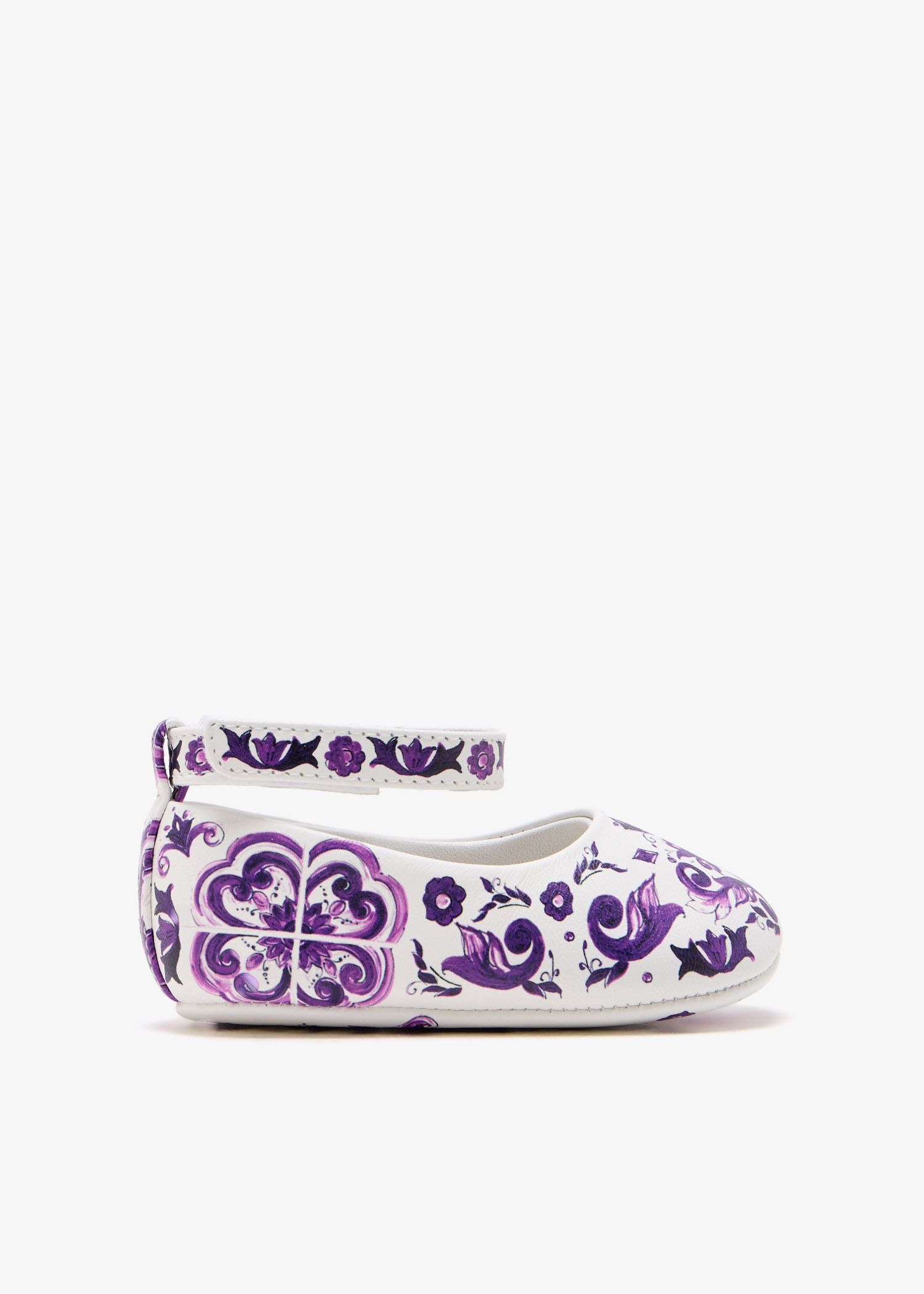 

Maiolica-print nappa leather ballet flats, Purple