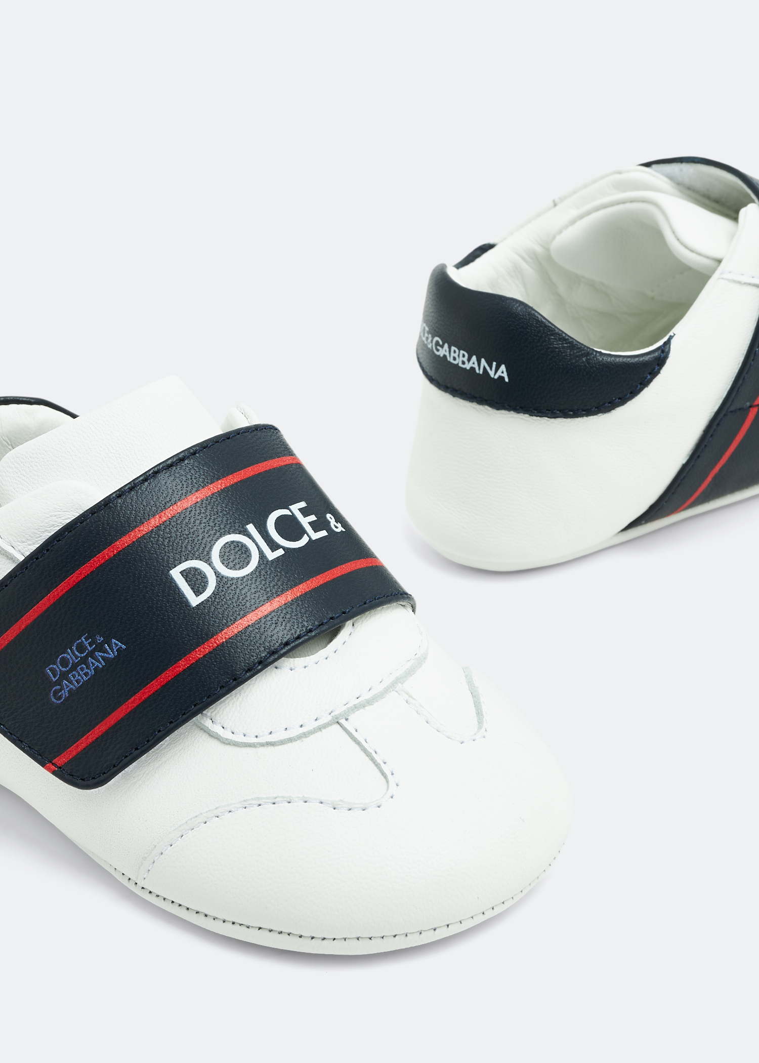 

Leather logo sneakers, White
