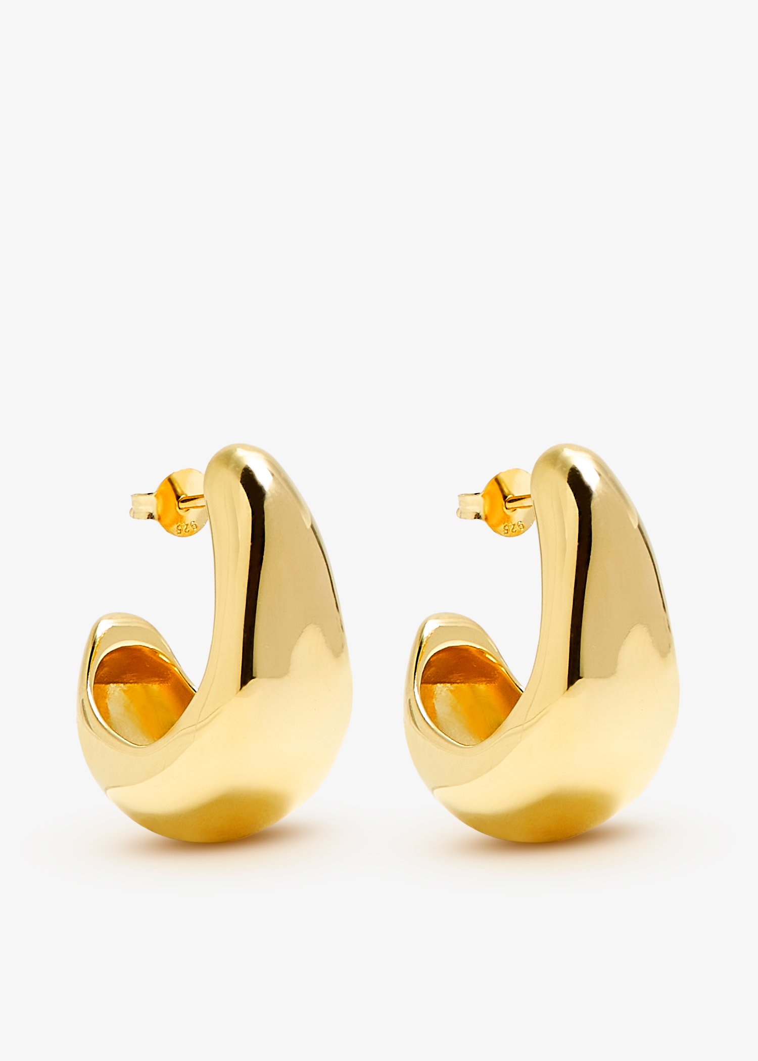 

Dome medium hoop earrings, Gold