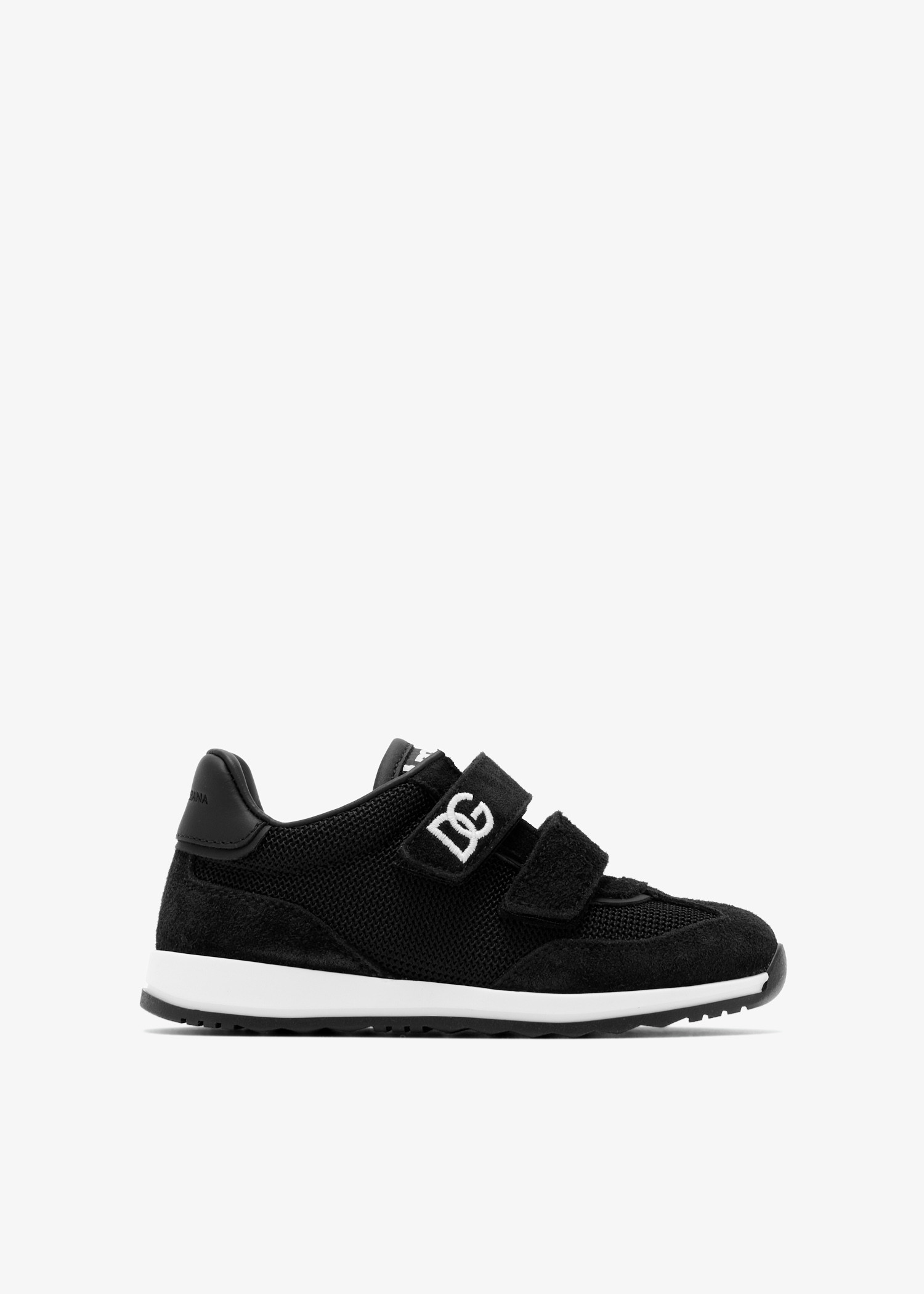

Suede and mesh sneakers, Black